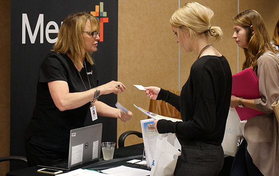 Students at the health ffair