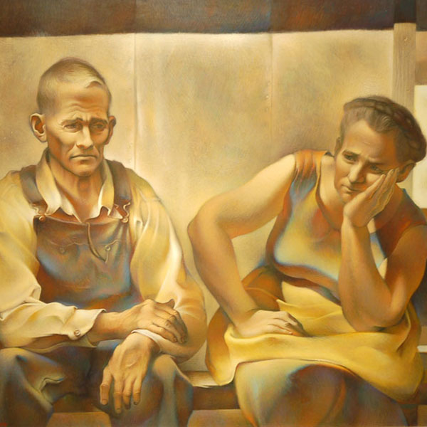 Painting of Otice and Anna Mae Wisnes or Osceola, MO