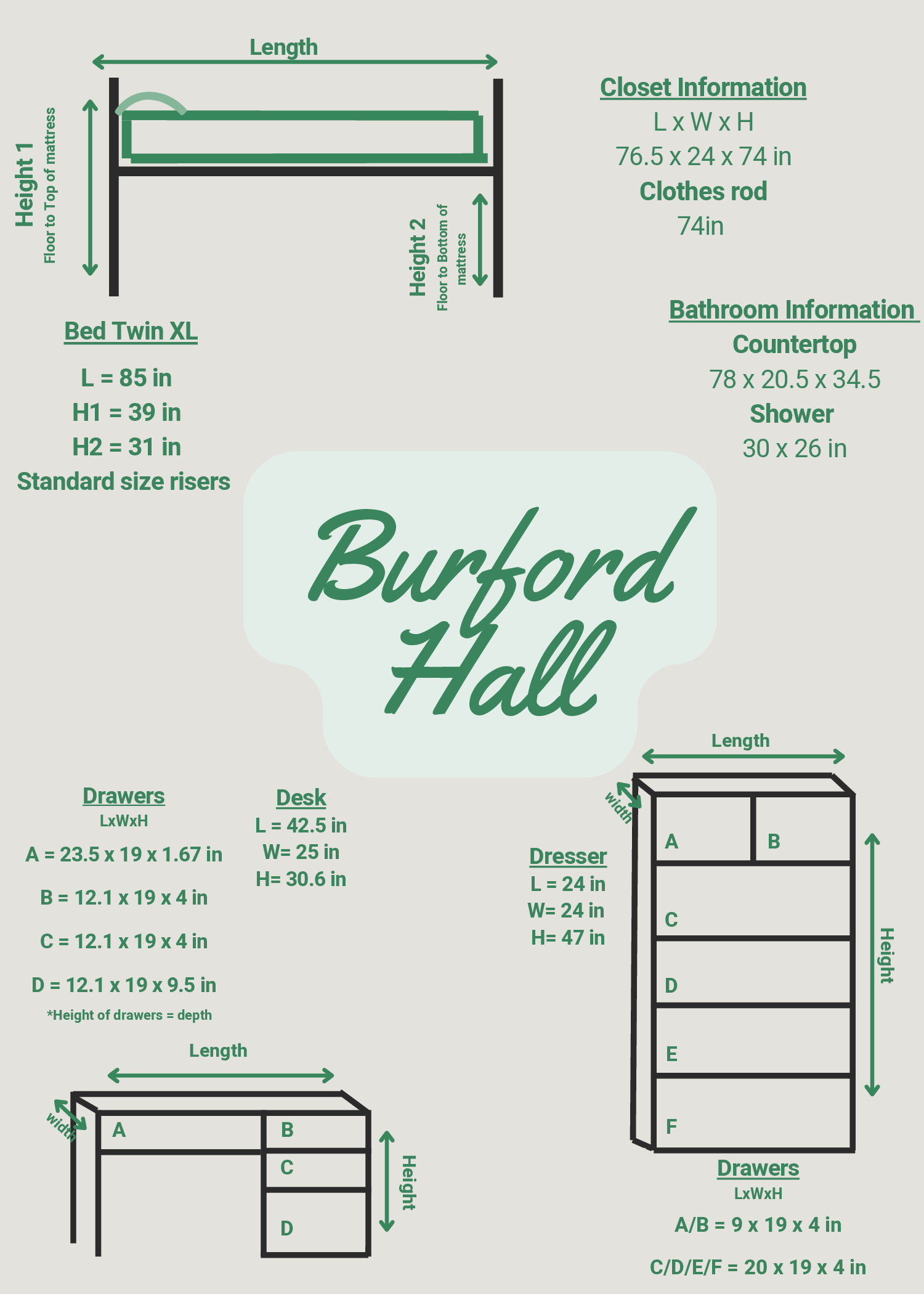 Burford furniture dimensions
